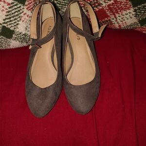 Torrid Women's Charcoal Ankle Strap Wedges Wide Width